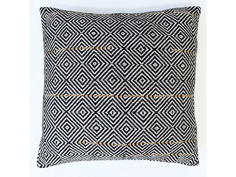 Cojín de algodón 45x45 cm MACRAME negro