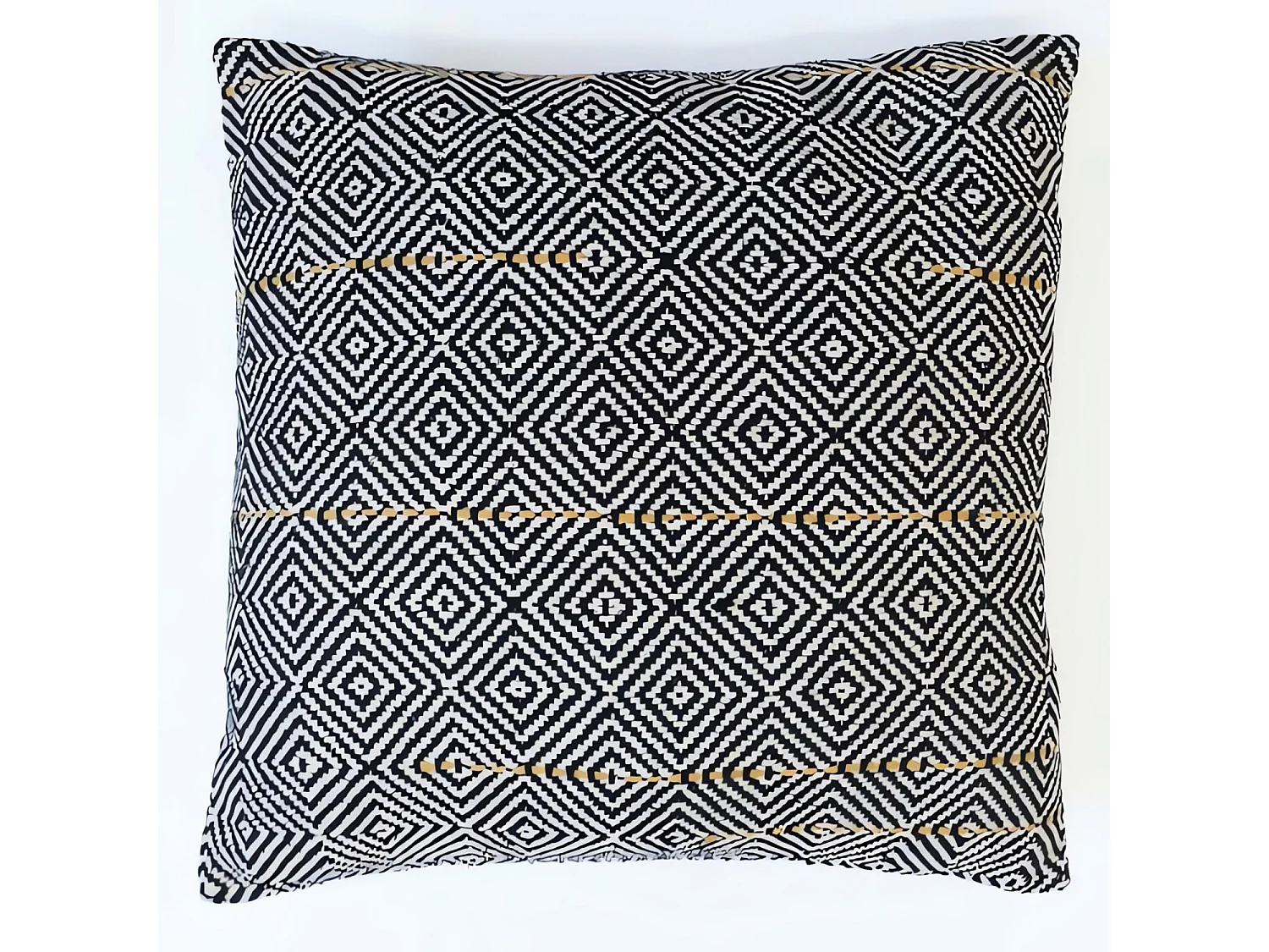 Cojín de algodón 45x45 cm MACRAME negro