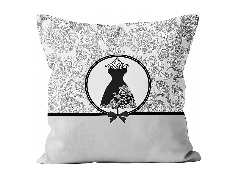 Coussin en coton 40X40 cm BLACK DRESS, par Soleil d'ocre