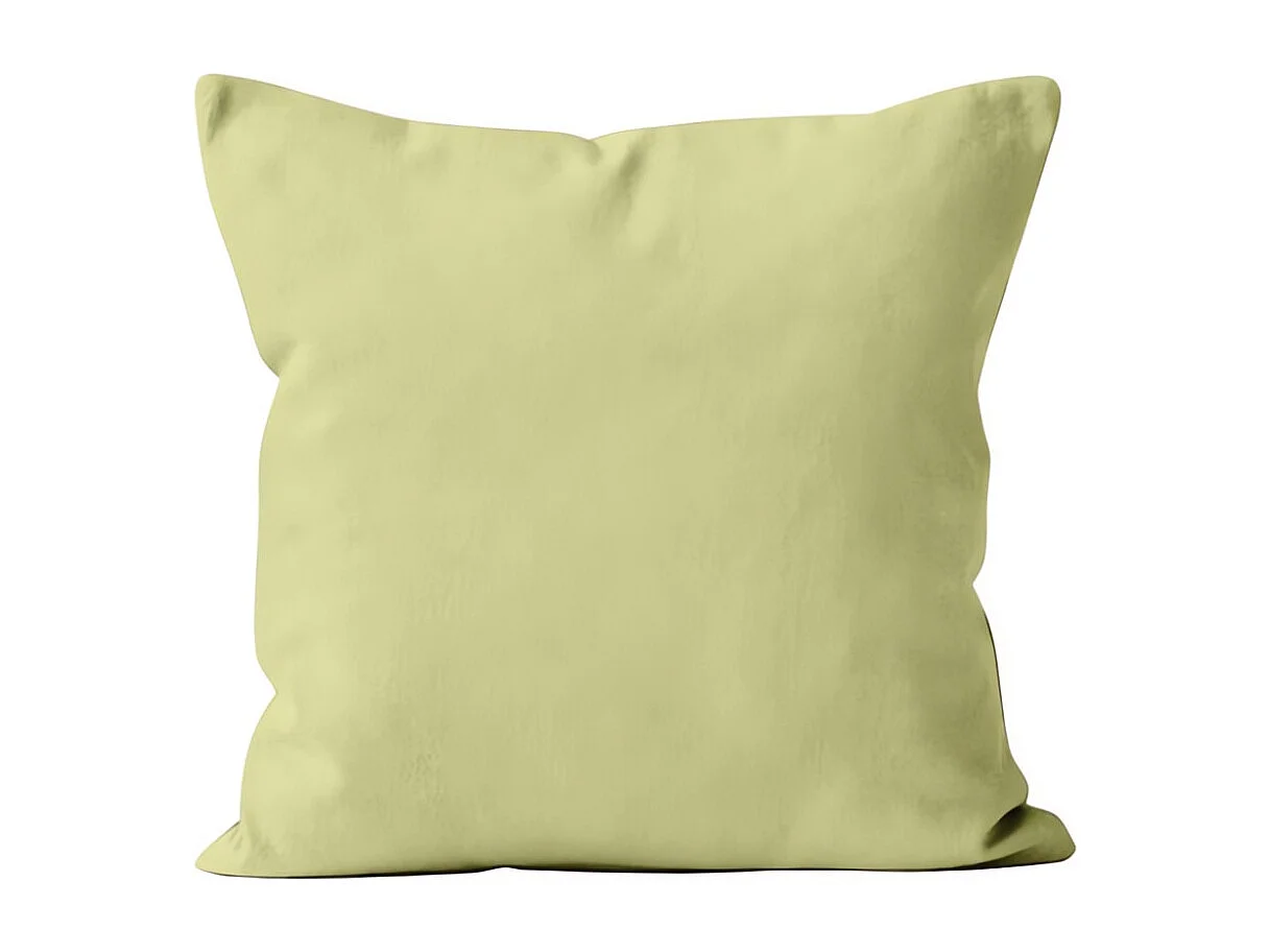 Coussin déhoussable 60x60 cm ALIX vert citron, par Soleil d'ocre