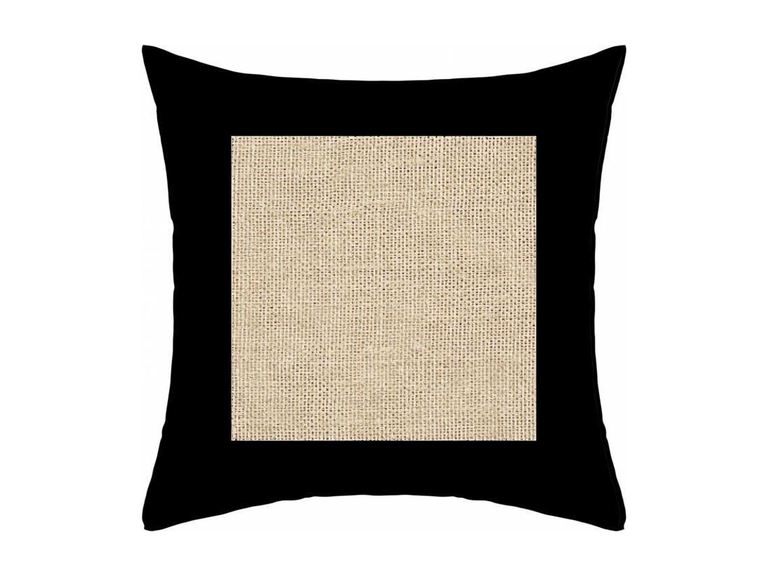 vente unique Coussin en coton lavé 40x40 cm JUTE noir par Soleil d'Ocre