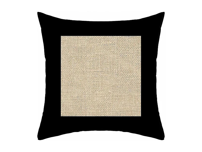 Coussin en coton lavé 40x40 cm JUTE noir, par Soleil d'Ocre