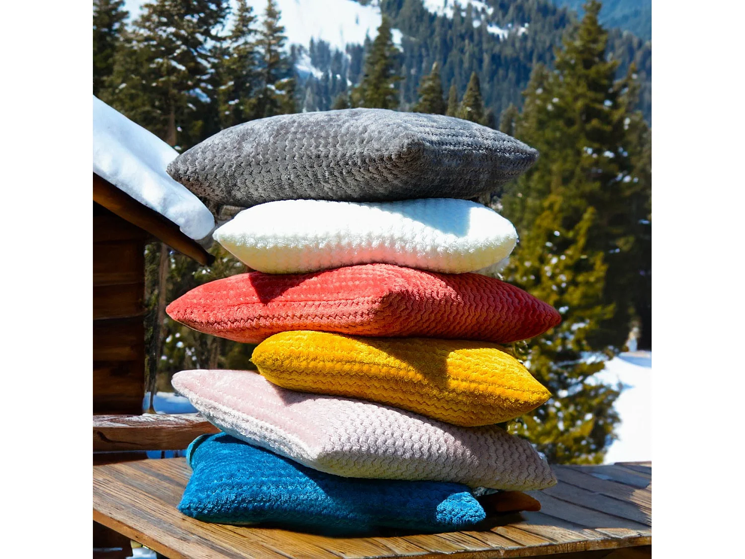 Coussin 45x45 cm COCOONING moutarde, par Soleil d'Ocre