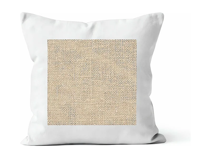 Coussin en coton lavé 40x40 cm JUTE blanc, par Soleil d'Ocre