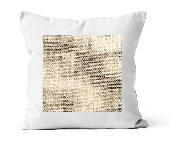 Coussin en coton lavé 40x40 cm JUTE blanc, par Soleil d'Ocre