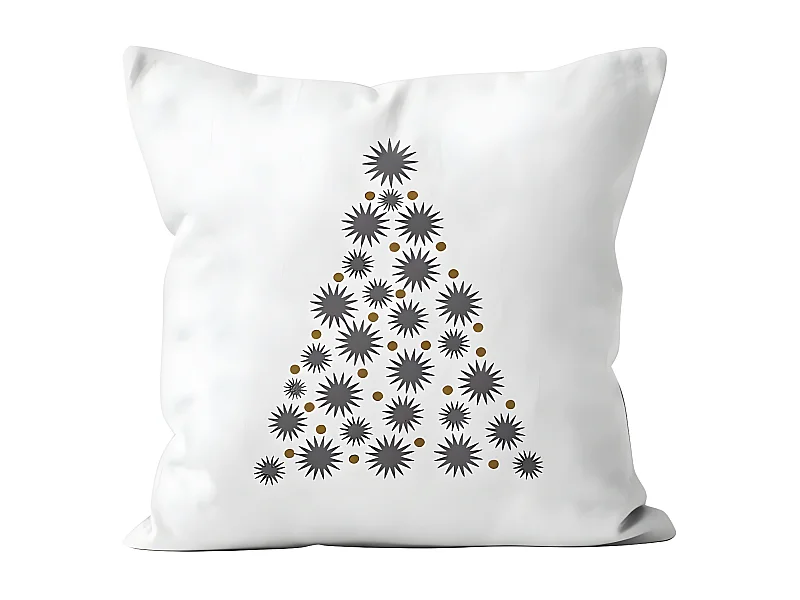 Coussin brodé pur coton 45x45 cm SAPIN, par Soleil d'Ocre