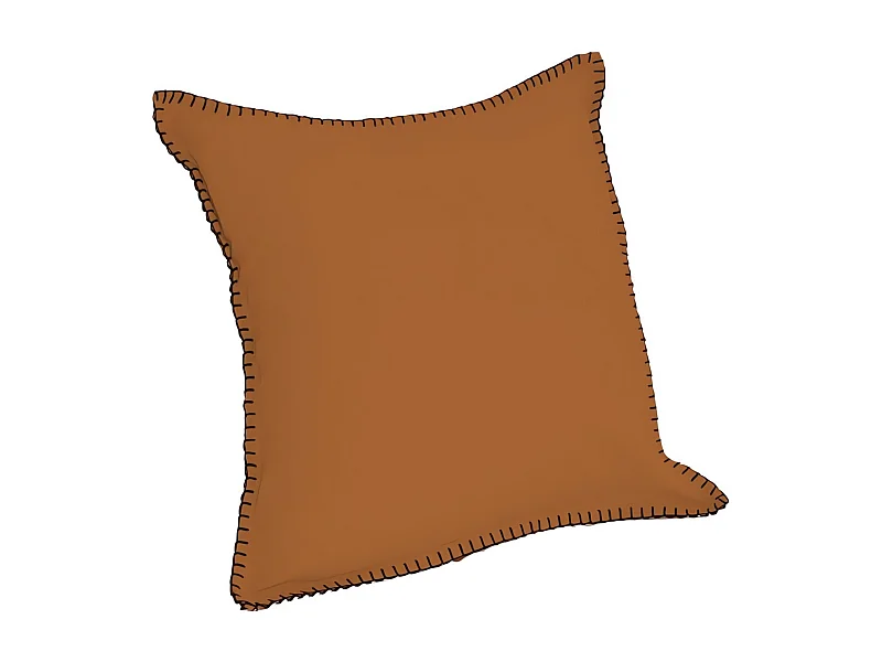 Coussin en coton lavé 40x40 cm SPIRIT bronze, par Soleil d'Ocre