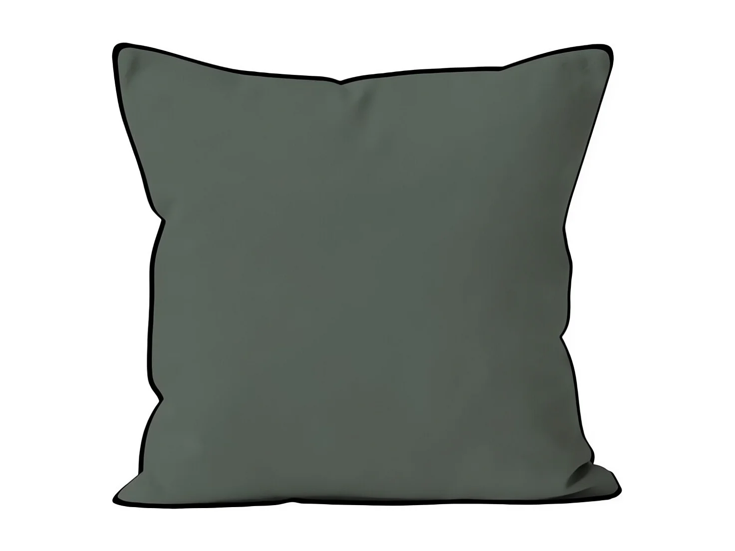 Coussin en microfibre lavée 40x40 cm BOHEME kaki, par Soleil d'Ocre