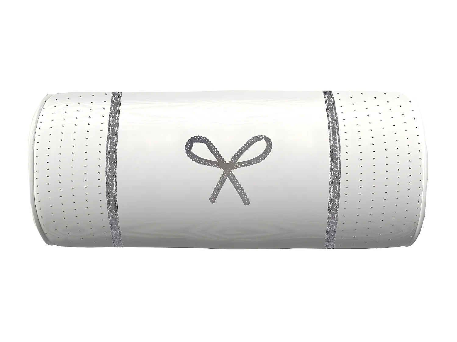 Cojín de lona de algodón bordado 20x50 cm EMILIE blanco, de Soleil d'ocre