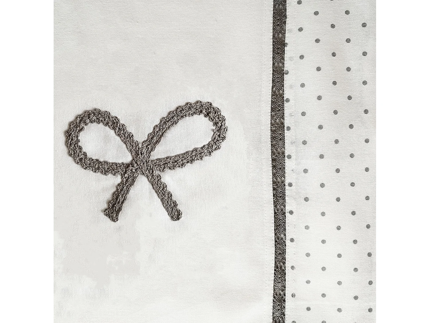 Cojín de lona de algodón bordado 20x50 cm EMILIE blanco, de Soleil d'ocre