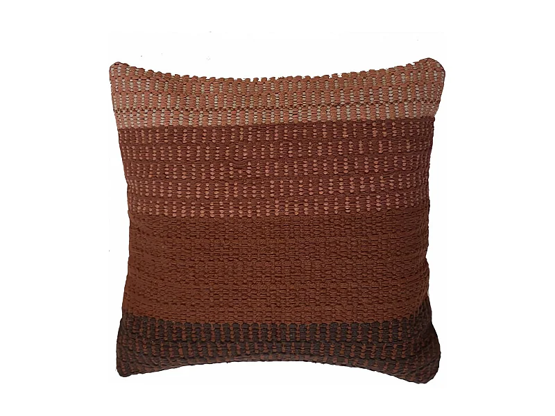 Coussin en coton 45x45 cm MACRAME brique, par Soleil d'Ocre