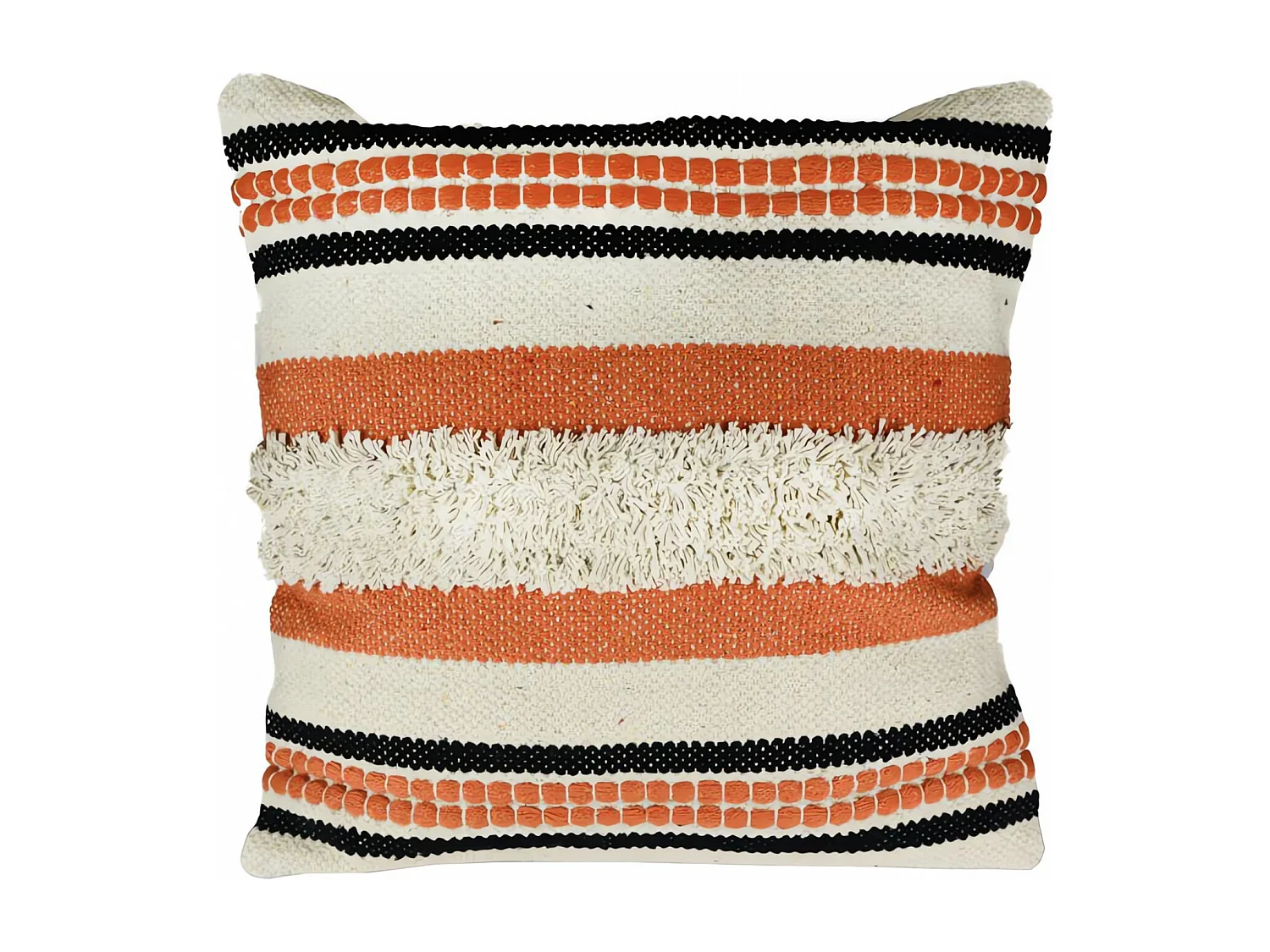 Coussin en coton 45x45 cm MACRAME patna corail, par Soleil d'Ocre