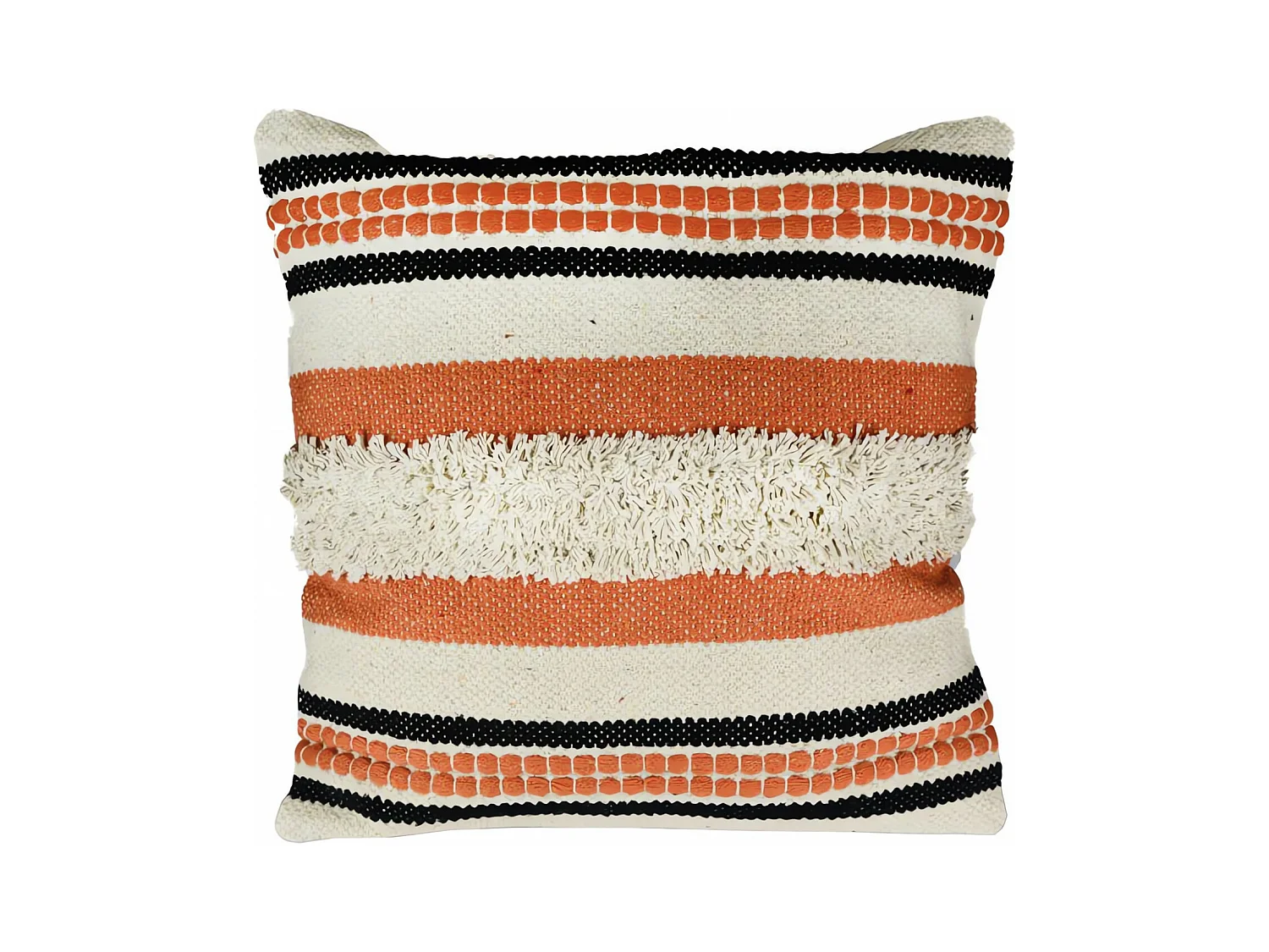 Cojín de algodón 45x45 cm MACRAME patna coral