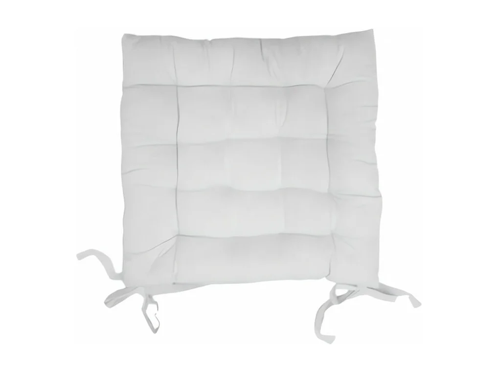 Cojin de silla acolchada de algodón 40x40x5 cm PANAMA blanco, de Soleil d'Ocre