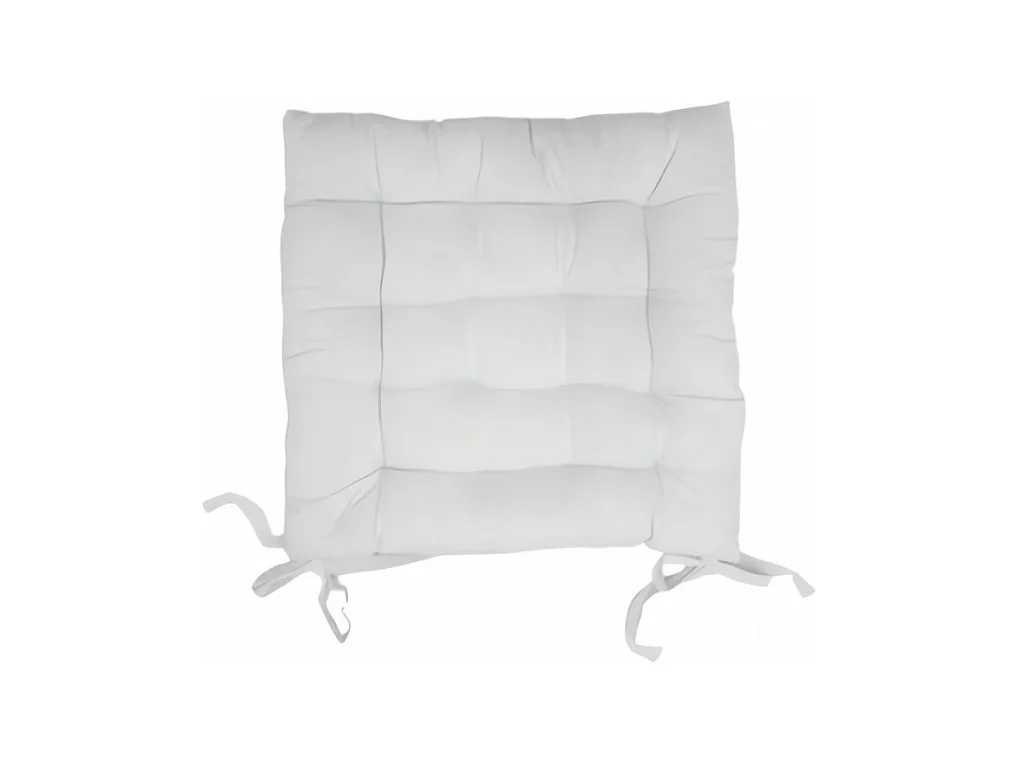 Dessus de chaise capitonné en coton 40x40x5 cm PANAMA blanc, par Soleil d'Ocre