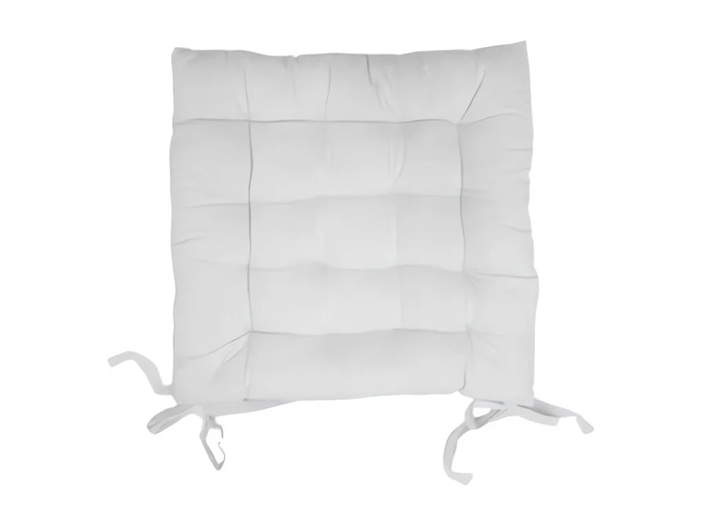 Cojin de silla acolchado en algodón 40x40x5 cm PANAMA blanco