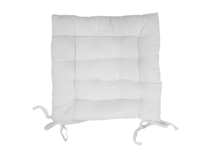 Cojin de silla acolchado en algodón 40x40x5 cm PANAMA blanco
