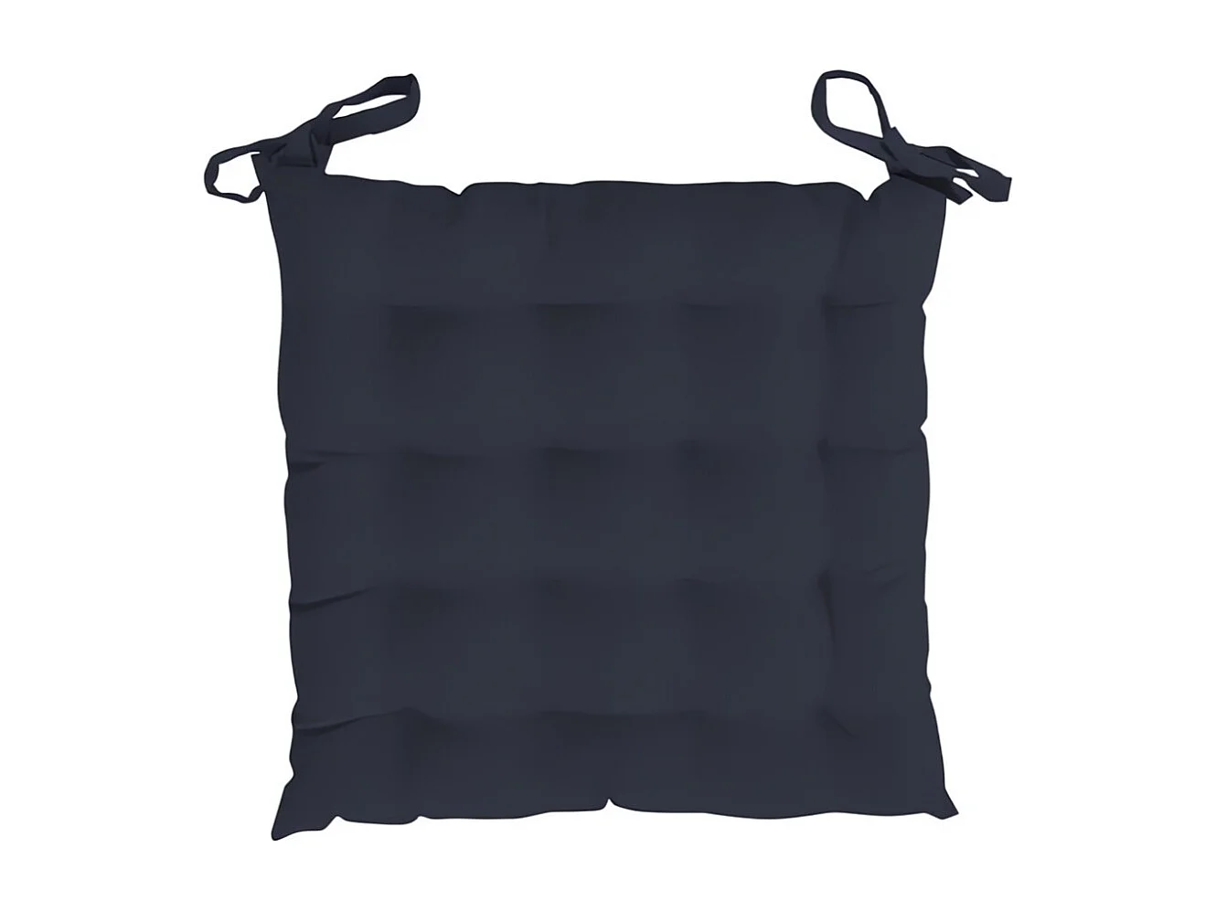 Dessus de chaise capitonné 40x40x5 cm ALIX bleu jean, par Soleil d'ocre