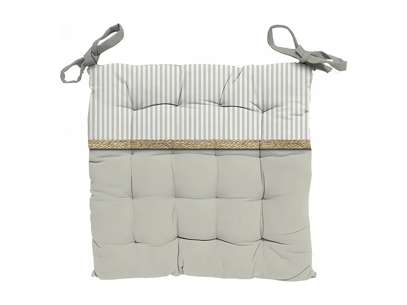 Dessus de chaise en coton capitonné 40x40x5 cm AIMEE, par Soleil d'Ocre