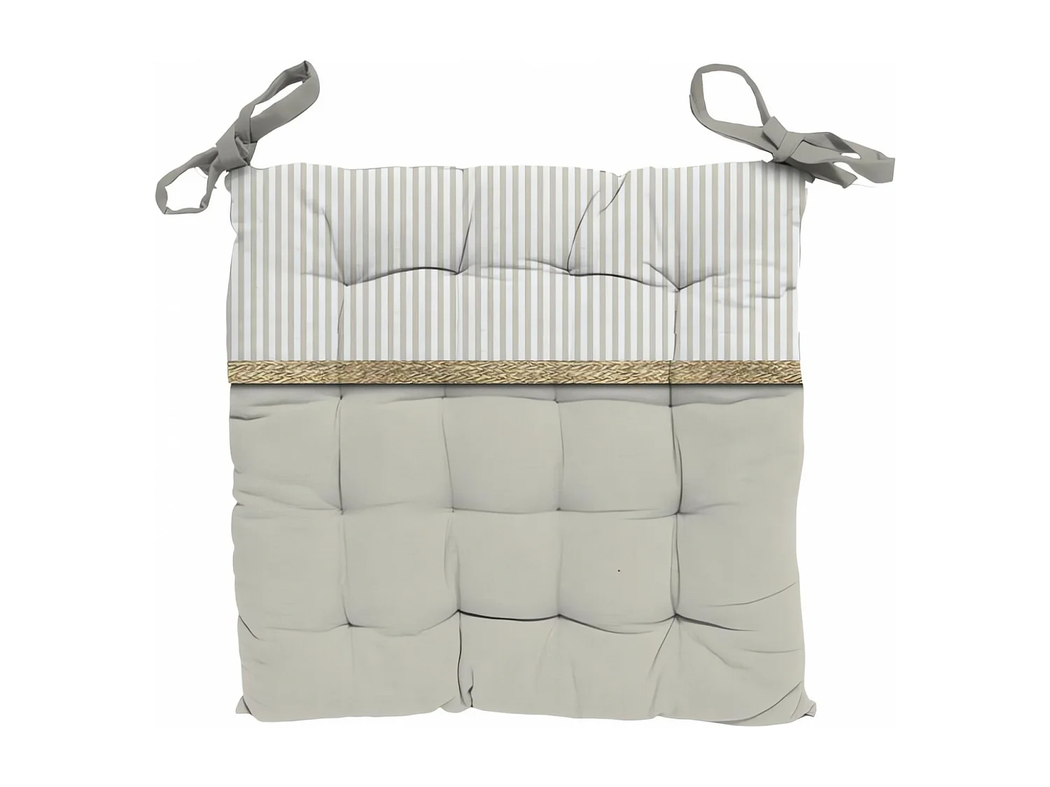 Dessus de chaise en coton capitonné 40x40x5 cm AIMEE, par Soleil d'Ocre