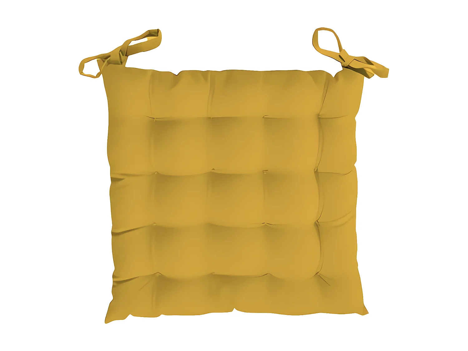 Cojin de silla tapizada 40x40x5 cm ALIX amarillo radiante, de Soleil d'ocre