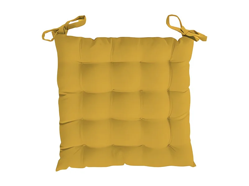 Dessus de chaise capitonné 40x40x5 cm ALIX jaune radieux, par Soleil d'ocre