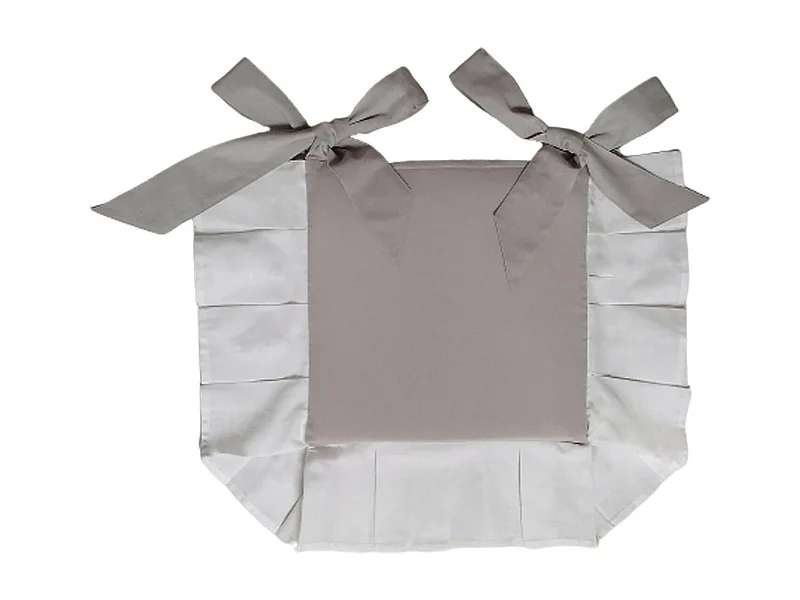 Cojin de silla con volantes 40x40x3 cm AUDE, por Soleil d'Ocre