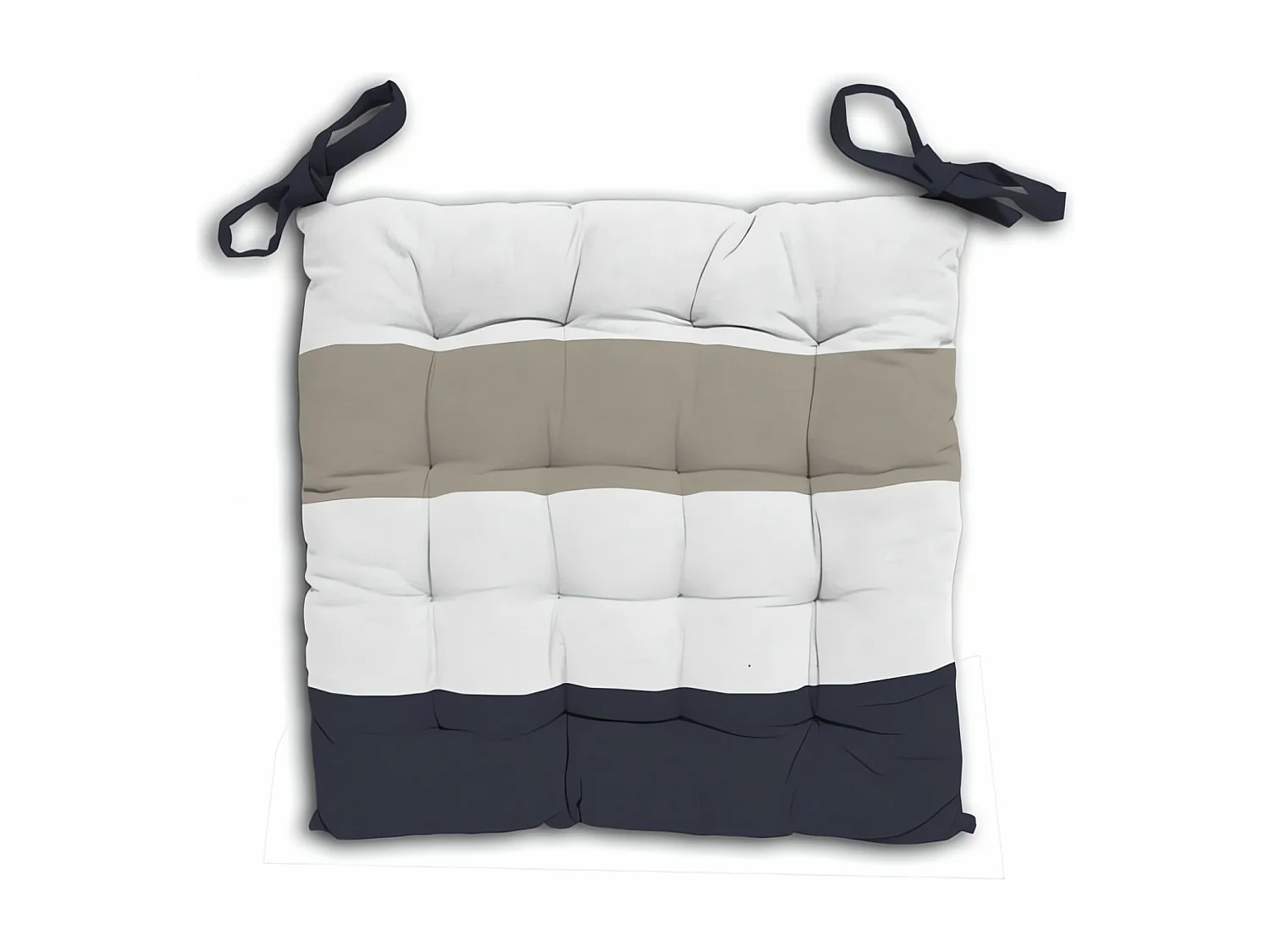 Dessus de chaise capitonné en coton 40x40x5 cm ESPRIT MARIN, par Soleil d'Ocre