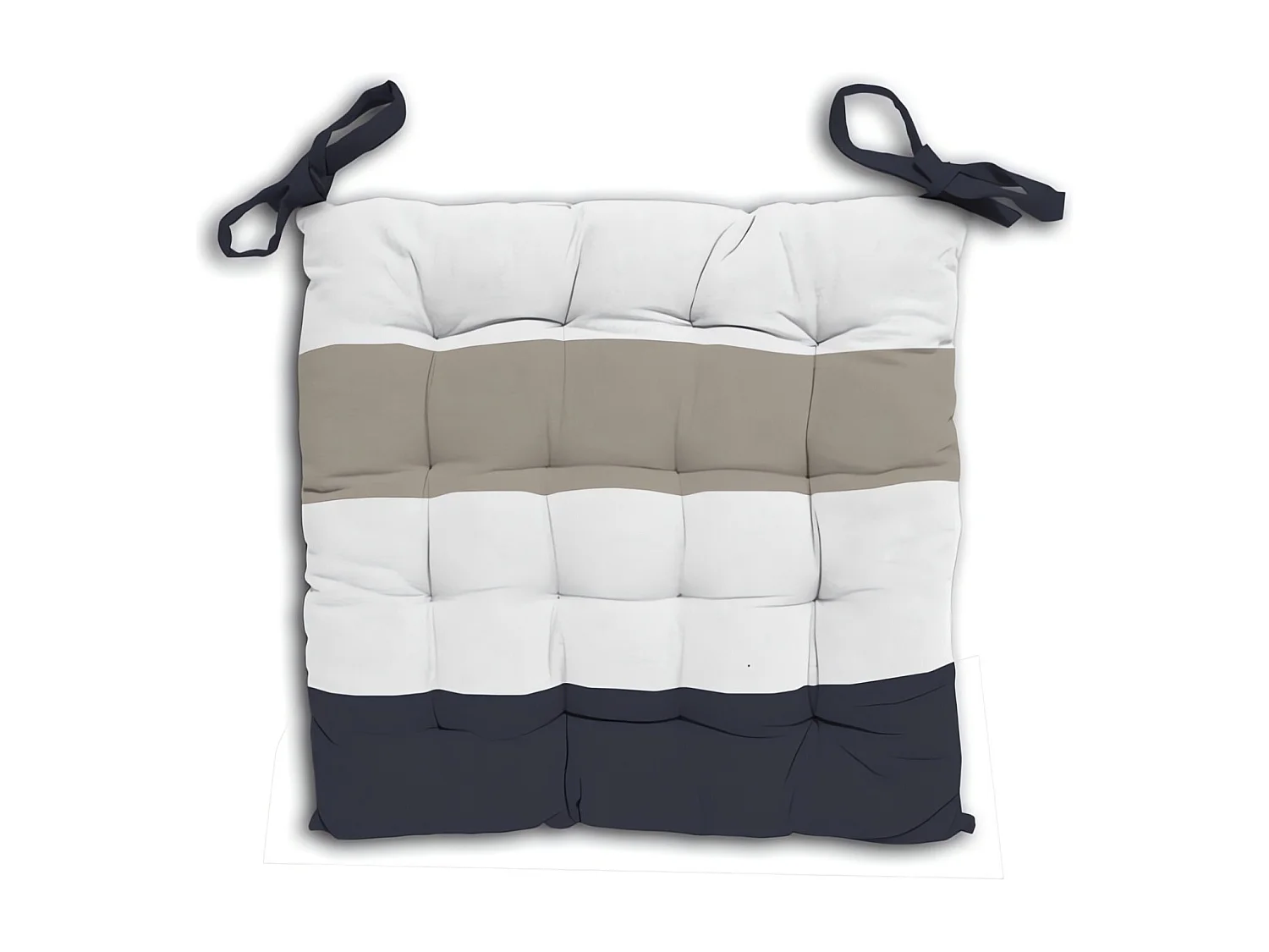 Dessus de chaise capitonné en coton 40x40x5 cm ESPRIT MARIN, par Soleil d'Ocre