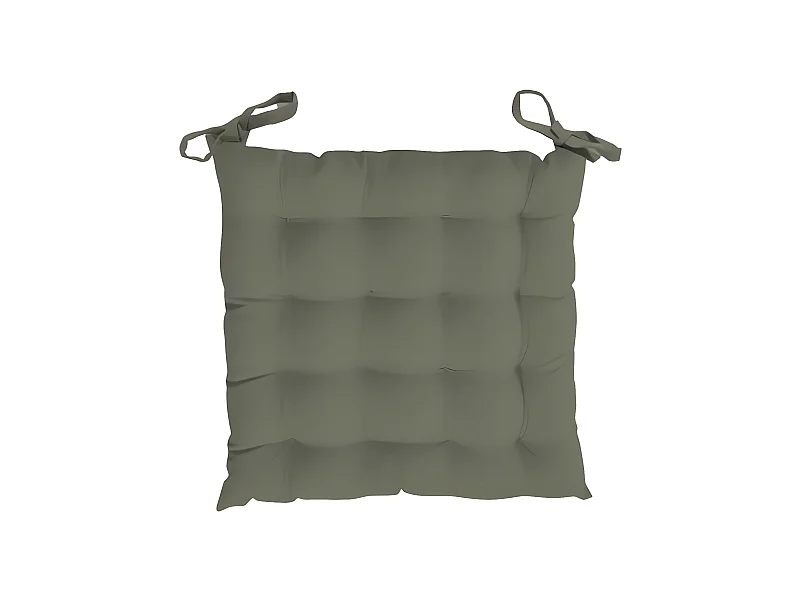 Dessus de chaise capitonné 40x40x5 cm ALIX kaki , par Soleil d'ocre