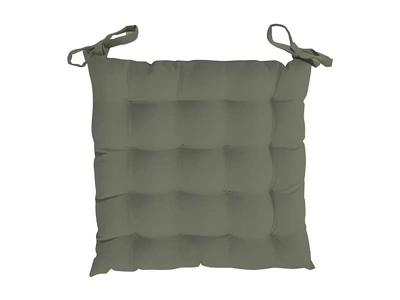 Dessus de chaise capitonné 40x40x5 cm ALIX kaki , par Soleil d'ocre