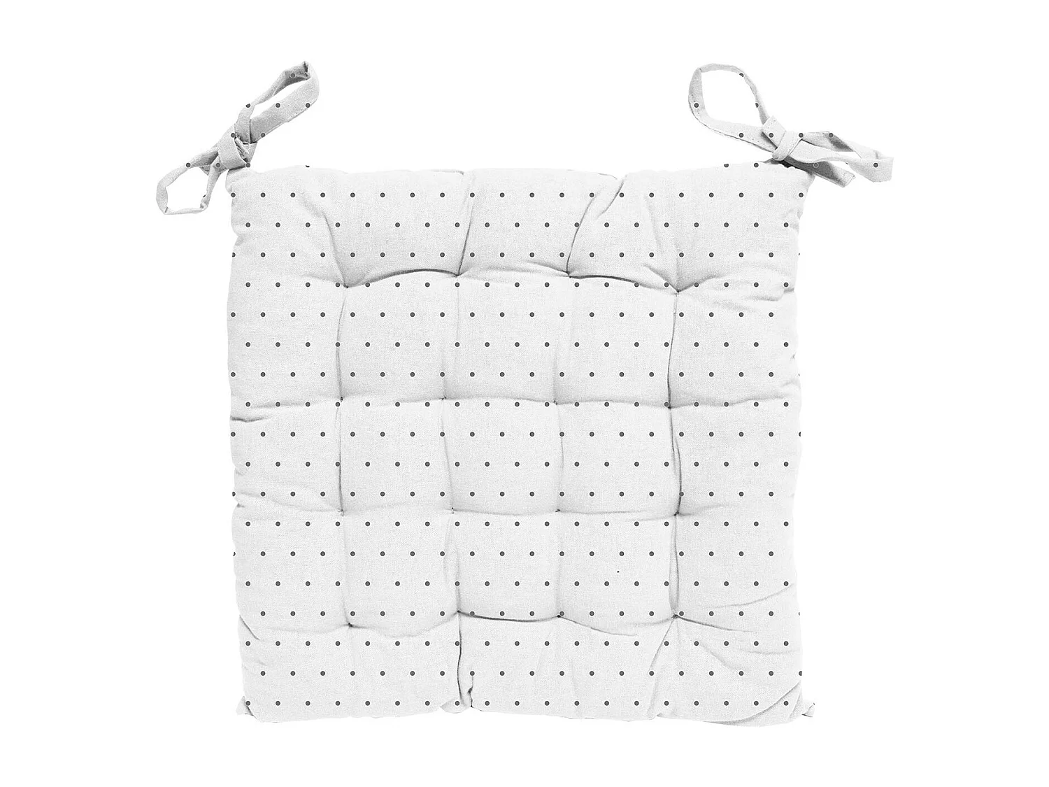 Cojin de silla tapizada en algodón 40X40X5 cm EMILIE blanco, por Soleil d'ocre