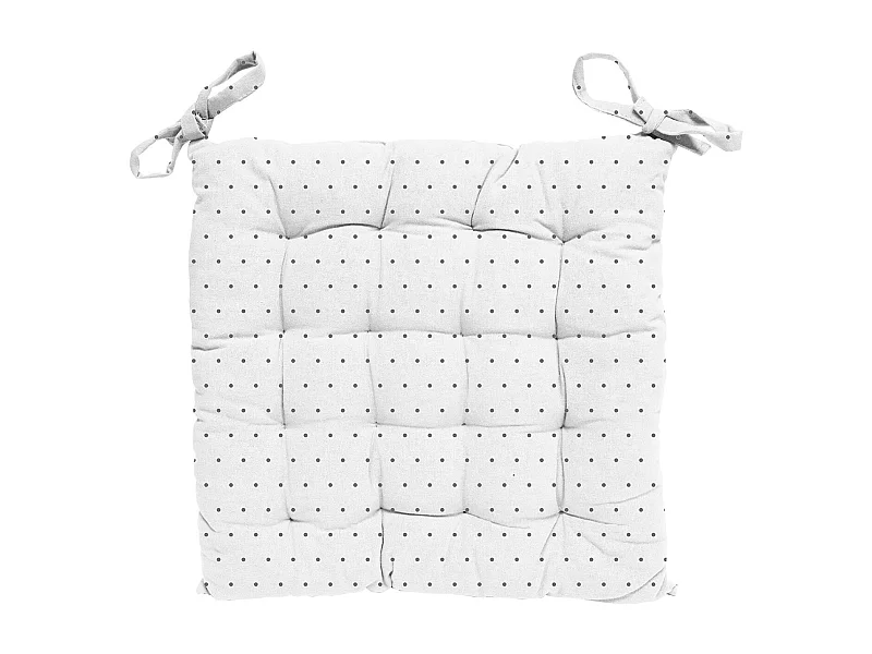 Cojin de silla tapizada en algodón 40X40X5 cm EMILIE blanco, por Soleil d'ocre