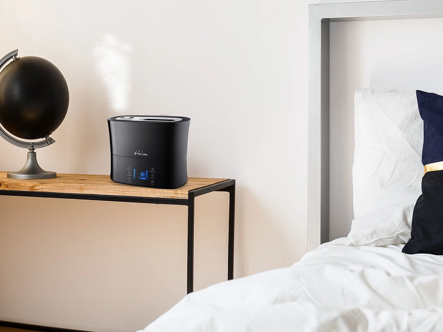 Humidificateur à ultrasons à vapeur chaude ou tiède pour 35 m²