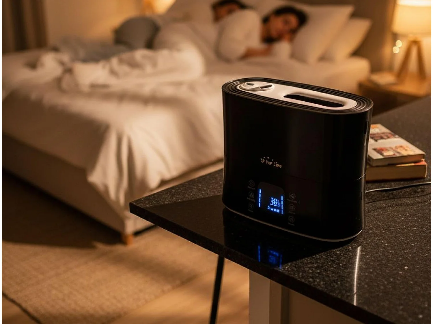Humidificateur à ultrasons à vapeur chaude ou tiède pour 35 m²