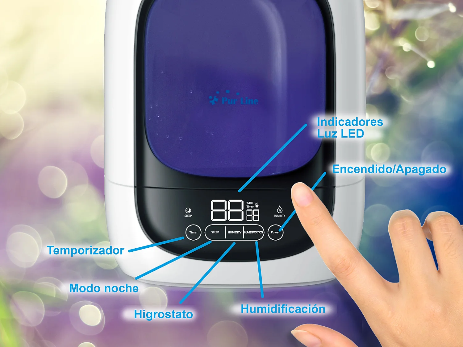 Humidificador de ultrasonidos 28W vapor 30m2