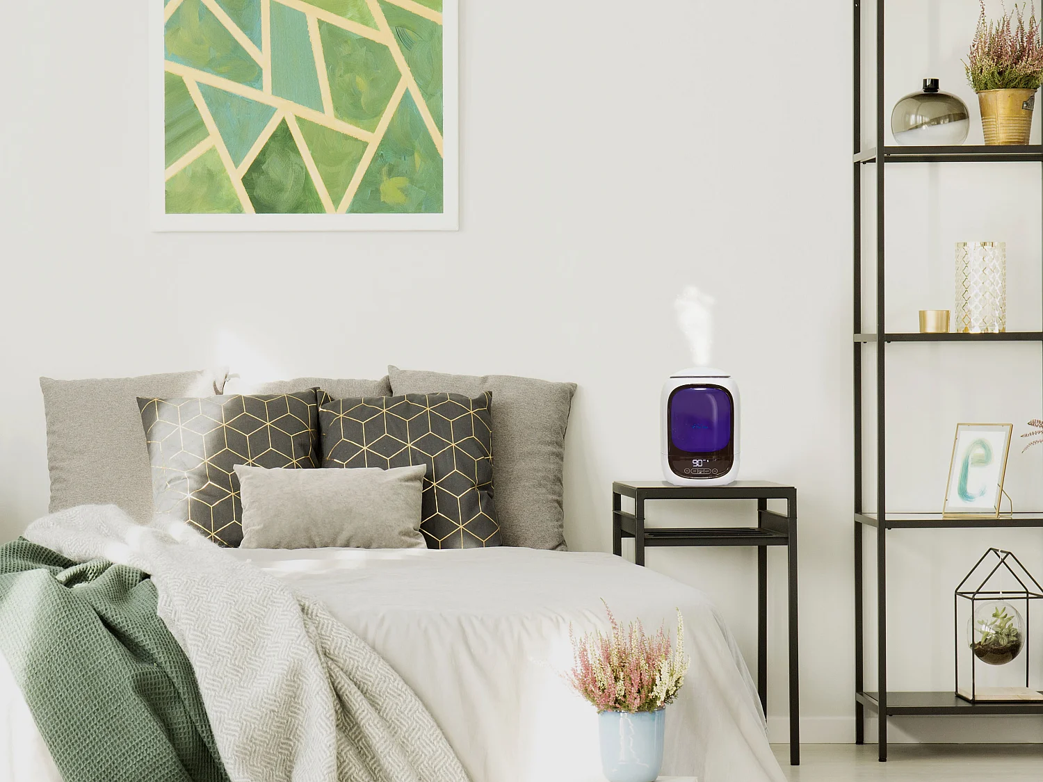 Humidificador ultrassónico com vapor para 30 m²