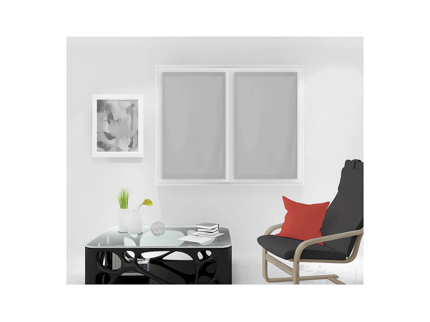 Paire de brise bise 45x160 cm DOLLY gris clair, par Soleil d'Ocre