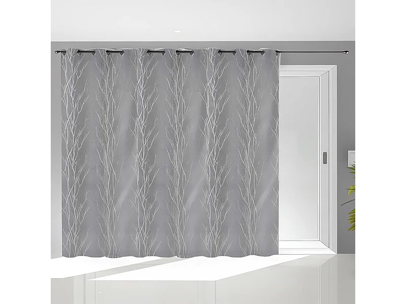 Visillo con ojales ventanal l 280x250 cm LIANE gris, de Soleil d'ocre