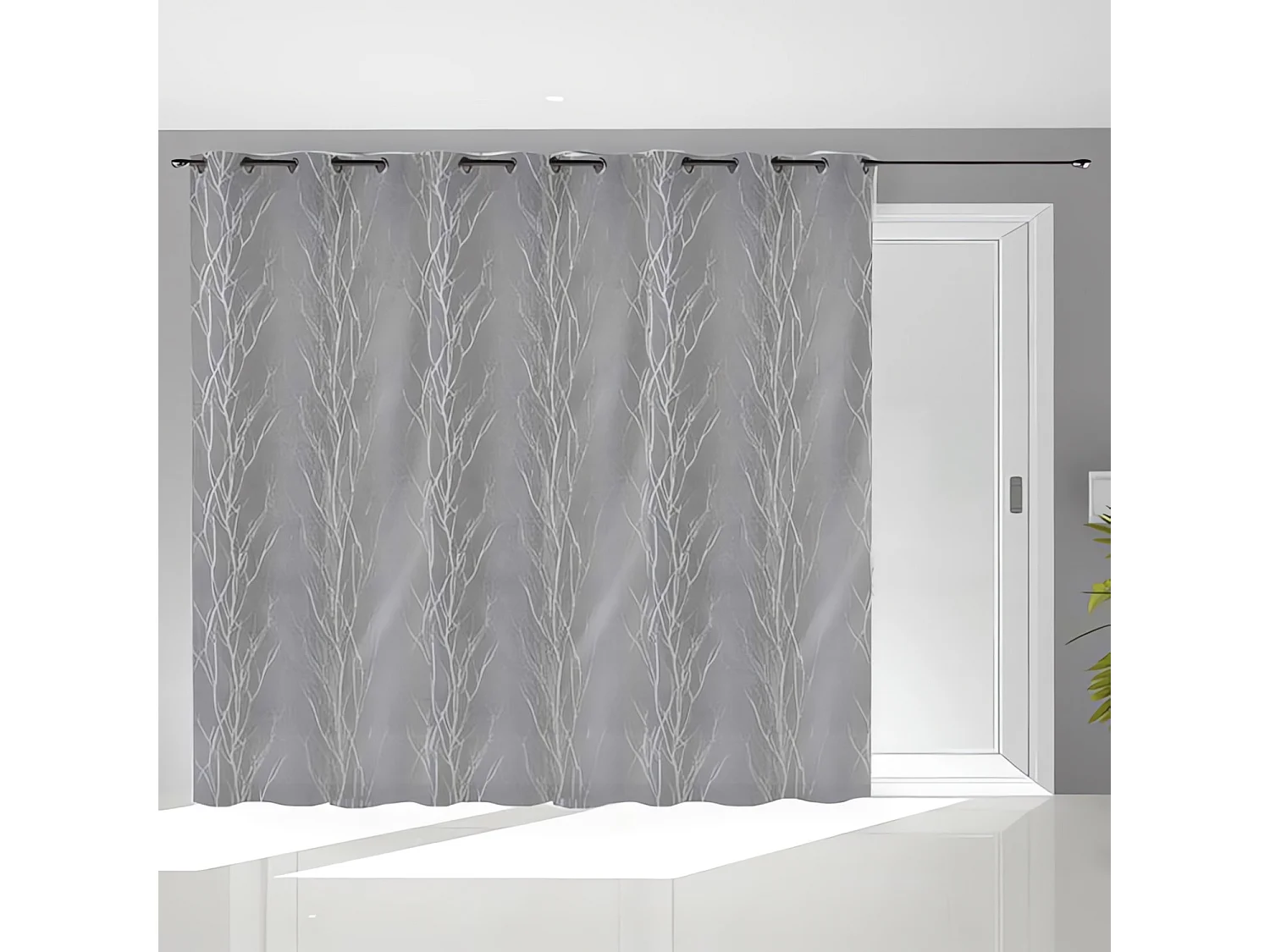 Visillo con ojales ventanal 280x250 cm LIANE gris, por Soleil d'ocre