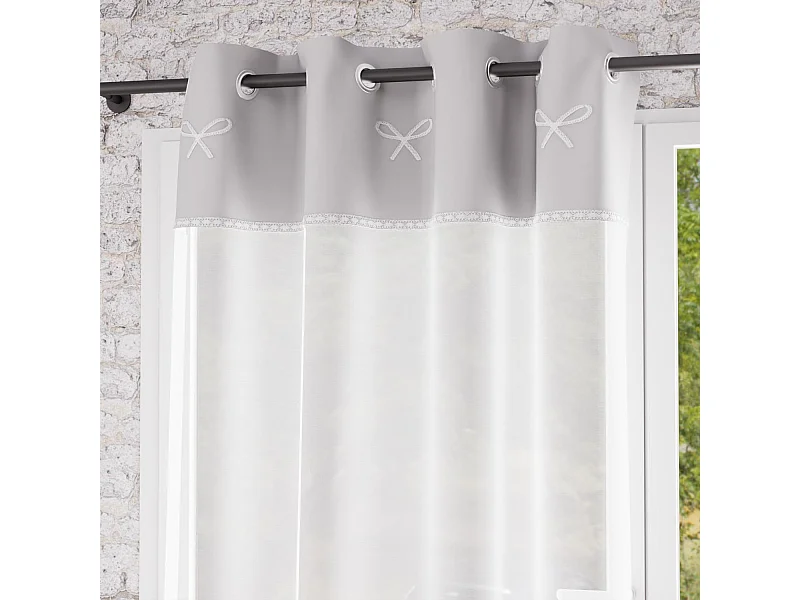 Visillo con ojales bordado algodón 135x250 cm EMILIE