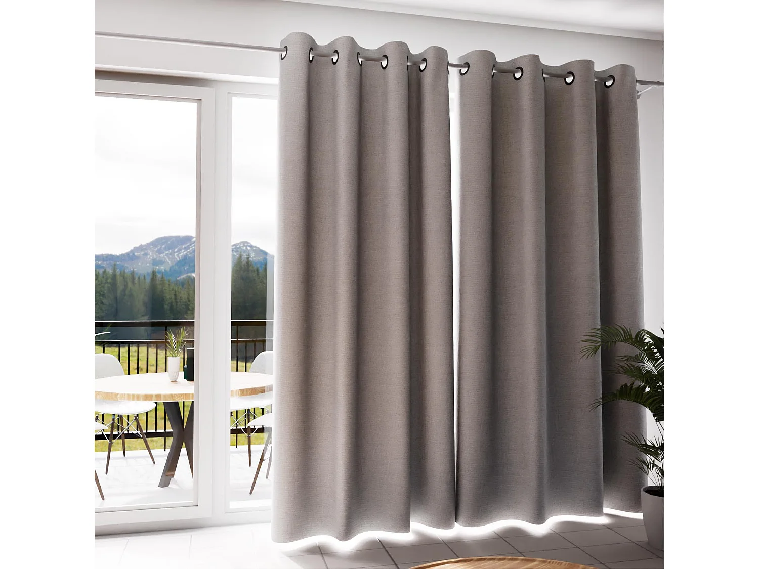 Cortina con ojales aislante y 100% opaca 135x250 cm ECLIPSE blanco, por Soleil d'ocre