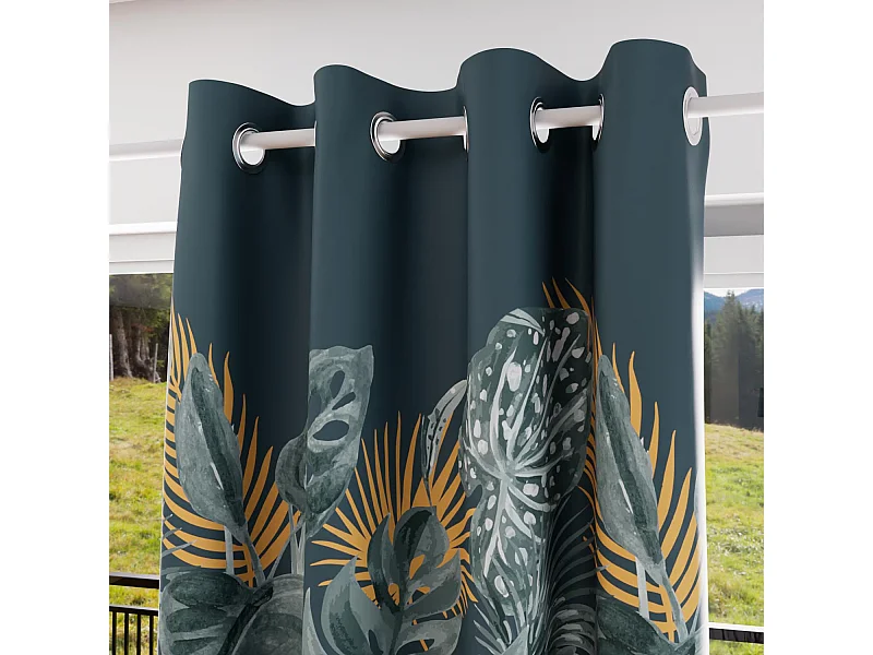 Rideau à oeillets velours 135x250 cm TROPIC, par Soleil d'Ocre