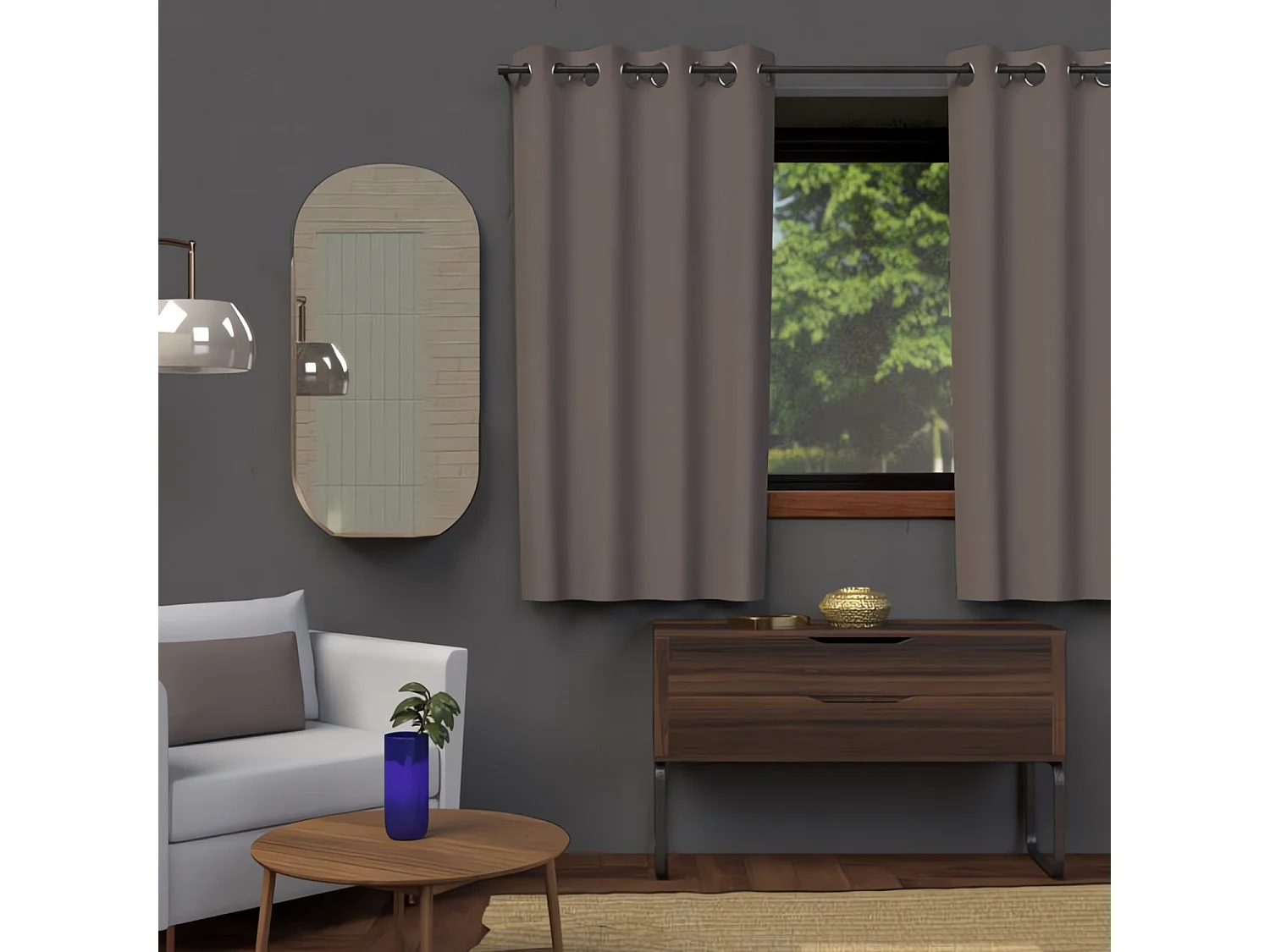 Cortina con ojales 135x180 cm BLACKOUT moka