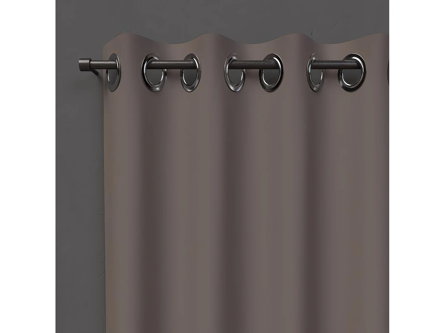 Rideau à oeillets 135x180 cm OCCULTANT moka, par Soleil d'ocre