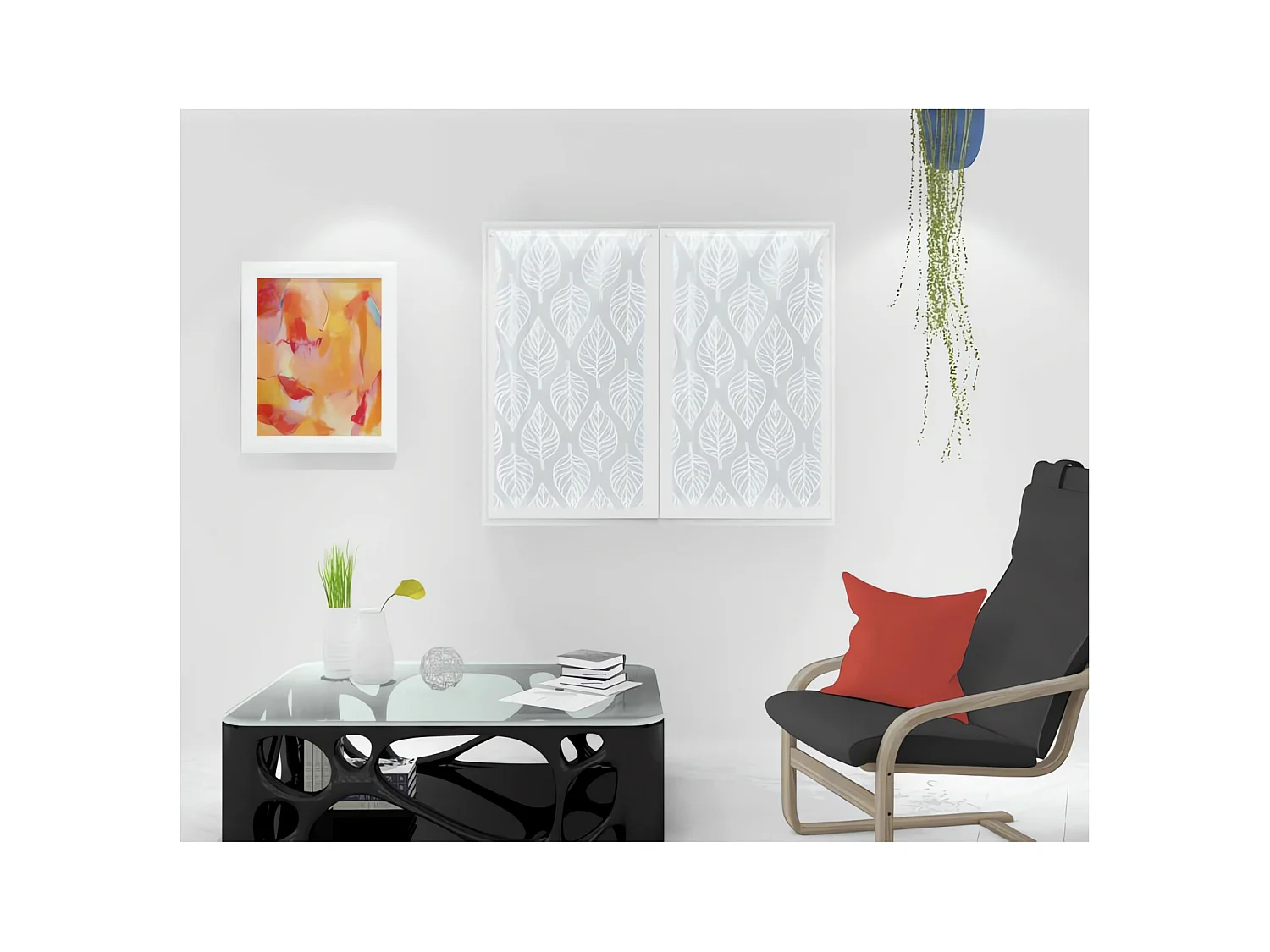 Par de visillos para ventana 45x90 cm MAUD blanco, de Soleil d'Ocre