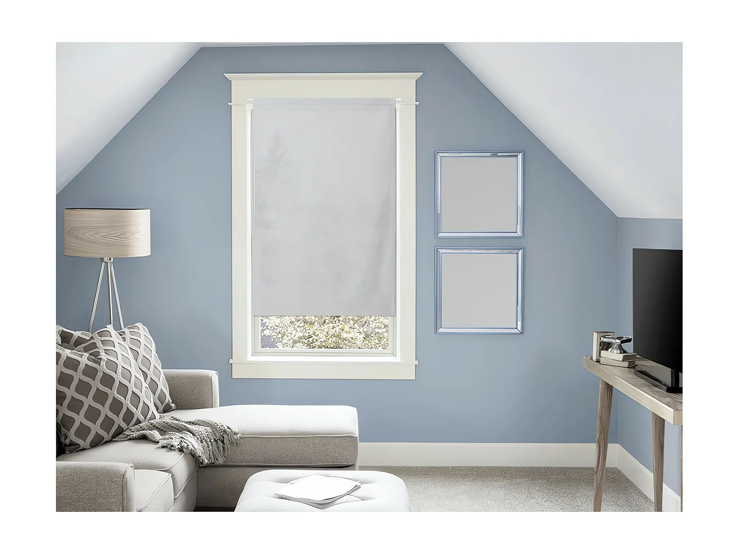 Brise bise en coton 60x120 cm PANAMA gris, par Soleil d'Ocre