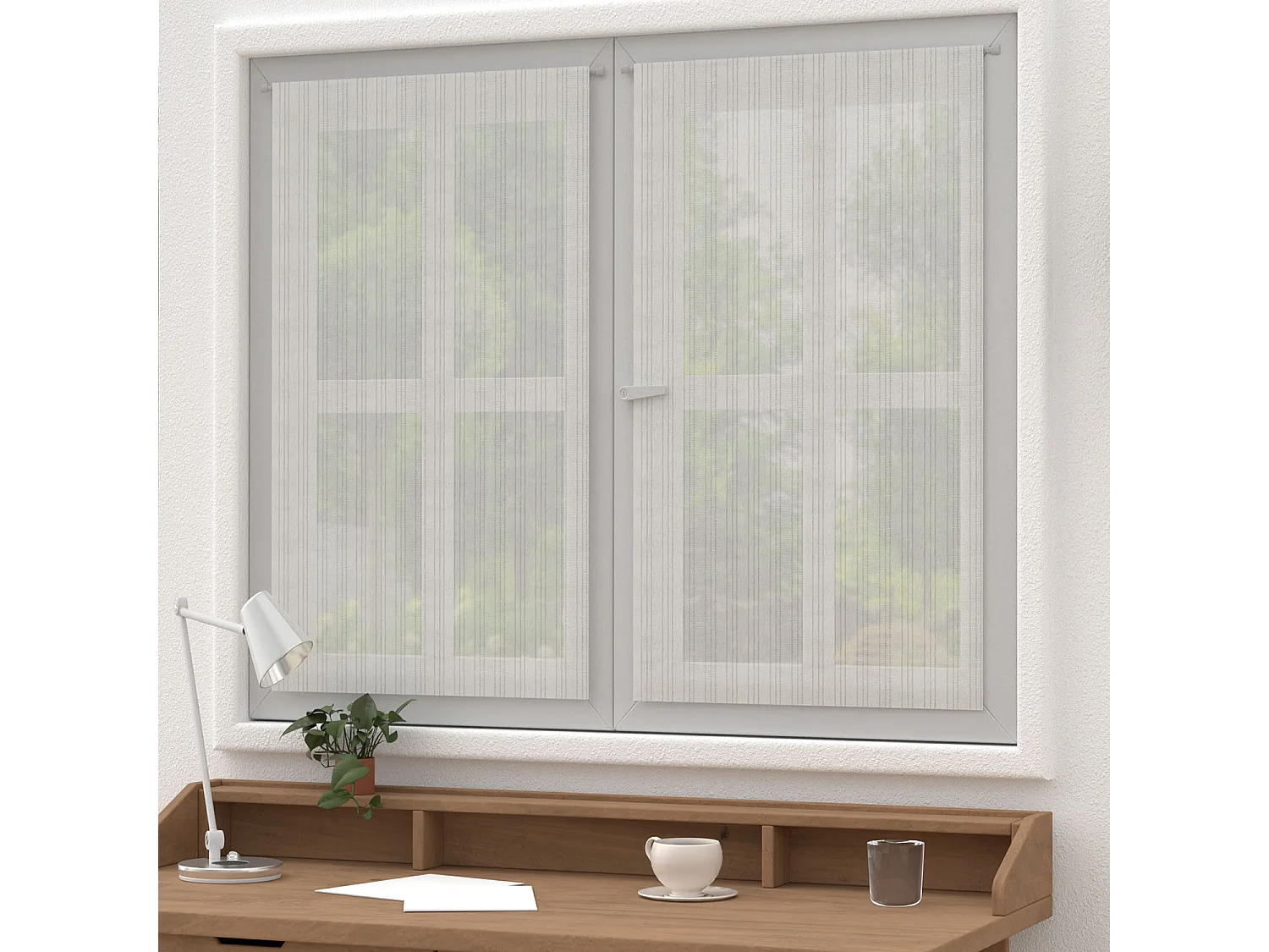 Paire de brise bise 60x120 cm BELLA argent, par Soleil d'ocre