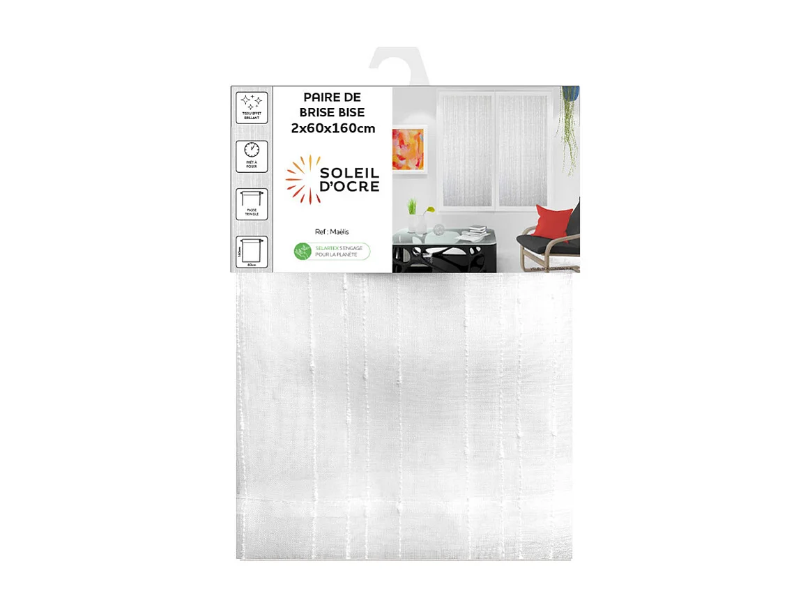 Par de visillos para ventana 60x160 cm MAELIS