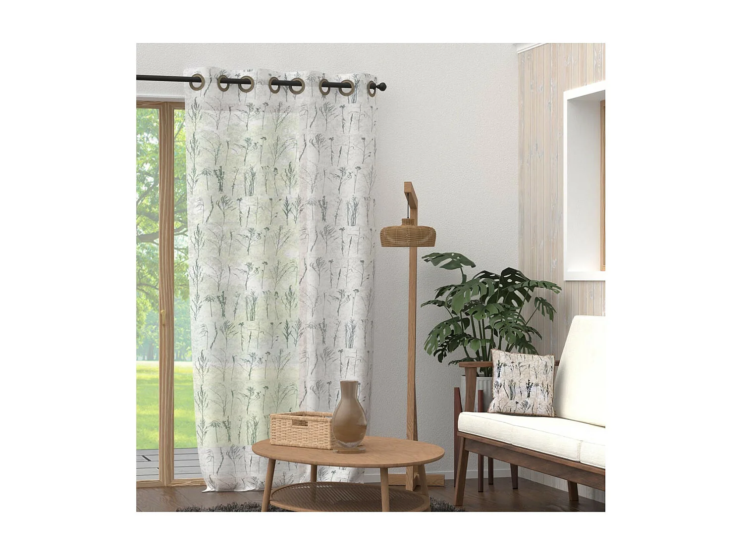 Voile à oeillets en pur coton 135x250 cm AMBRE, par Soleil d'Ocre